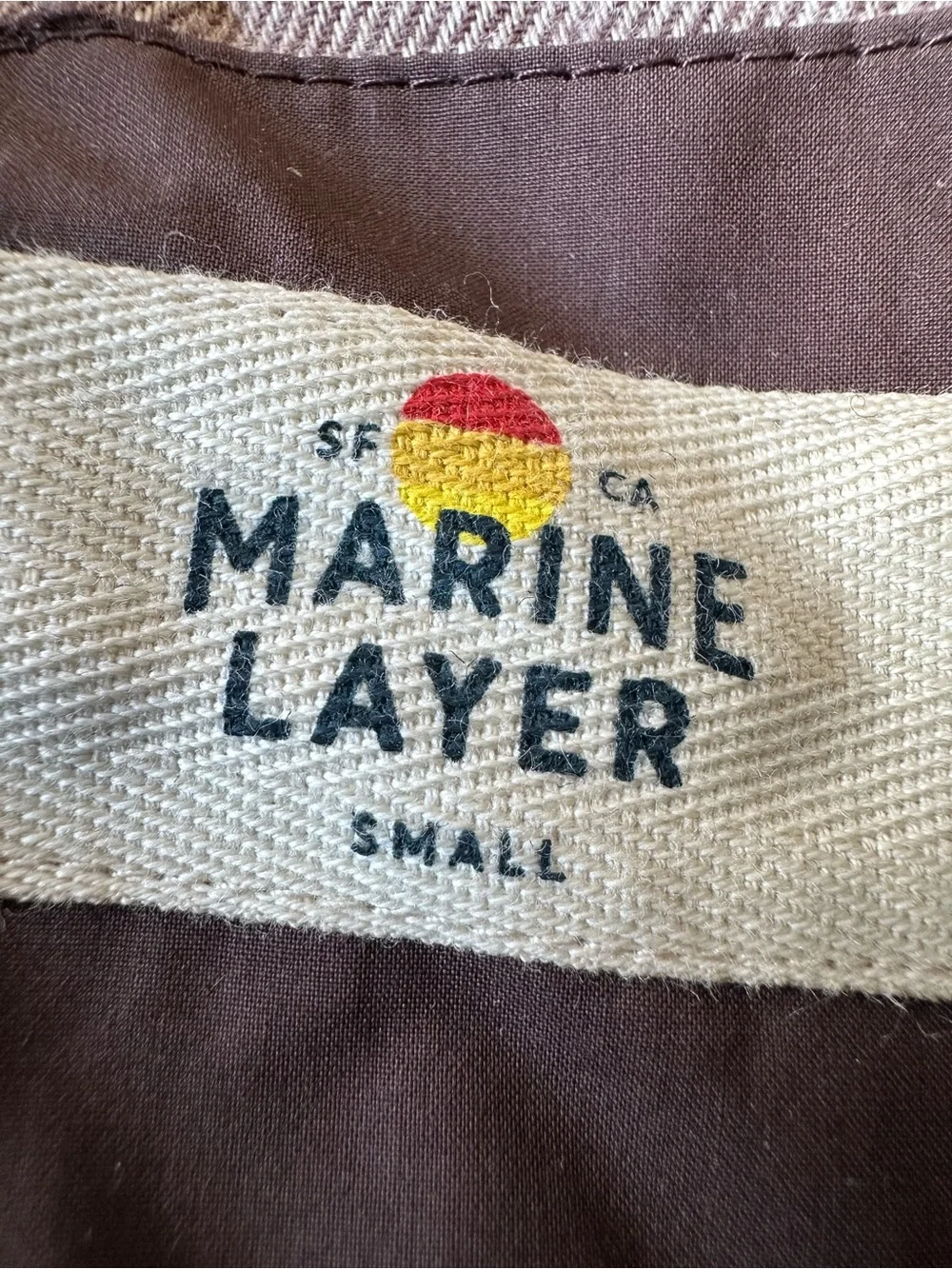 Marine Layer Pantoll Corduroy Vest size S brown puffer down